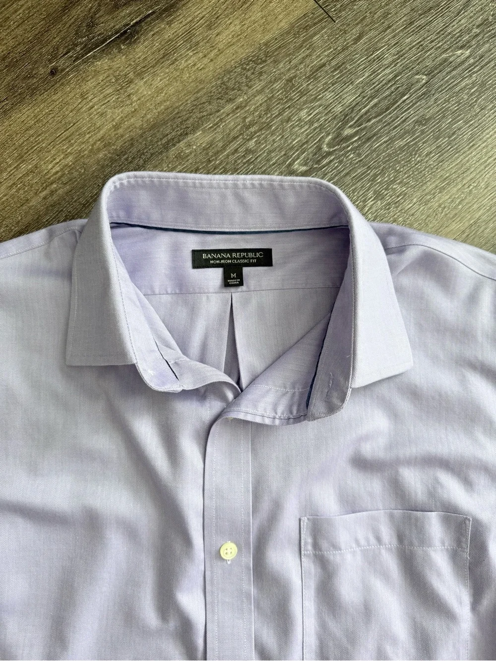 Banana Republic Men’s Dress Shirt M Lavender Non-Iron 100% Cotton Classic Fit NW